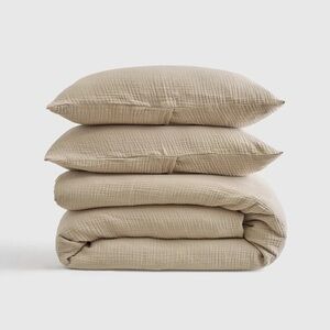 QUINCE Organic Airy Gauze Duvet Cover Set King/Cal King Dune 6586